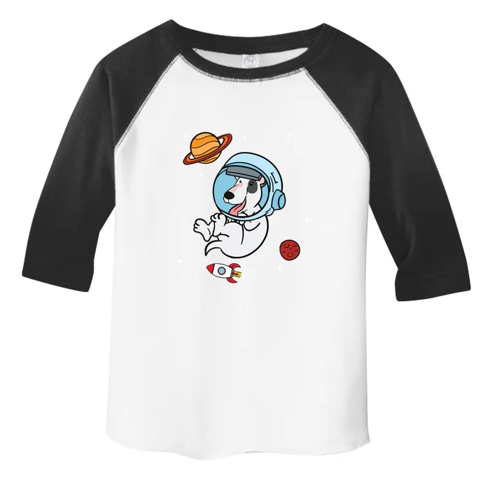 Bull Terrier Dog Astronaut Space Universe Galaxy Gift Toddler Fine Jersey T-Shirt