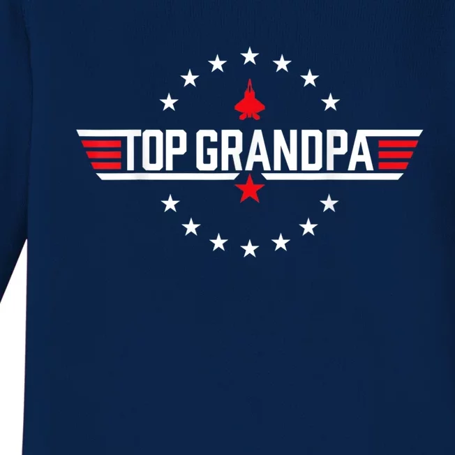 Top Grandpa Shirt Father's Day Birthday Baby Long Sleeve Bodysuit