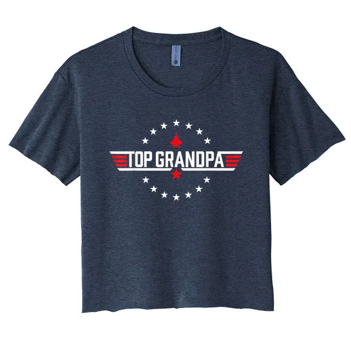 Top Grandpa Shirt Father's Day Birthday Women's Crop Top Tee