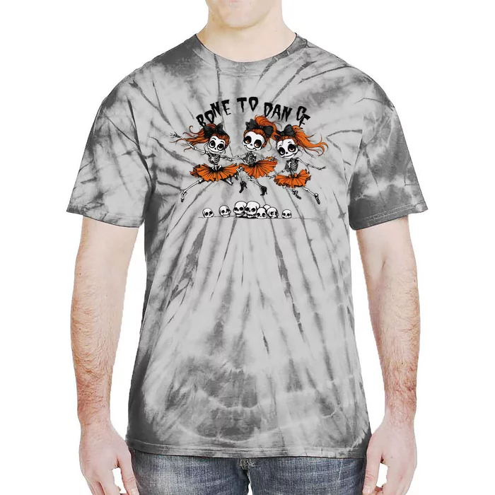 Bone To Dance Halloween Dancing Skeletons Dance Troop Tie-Dye T-Shirt