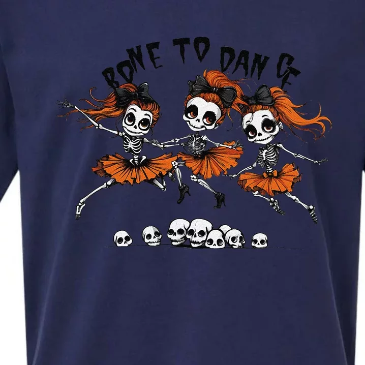 Bone To Dance Halloween Dancing Skeletons Dance Troop Sueded Cloud Jersey T-Shirt