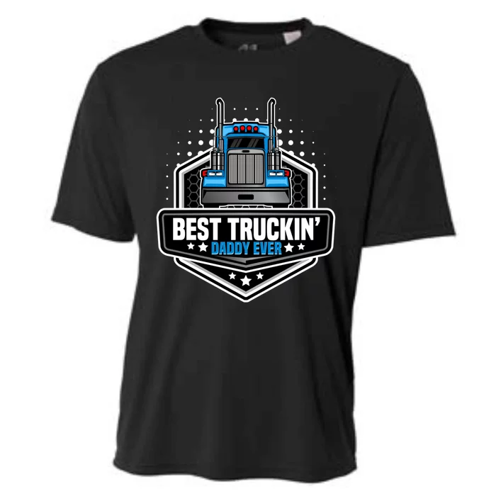 Best Truck Driver Dad Trucker Funny Gift For Dads Semi Truck Rig Gift Cooling Performance Crew T-Shirt