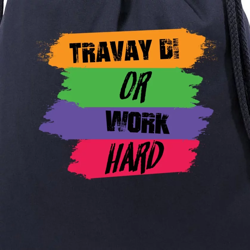 Bemayra Travay Di Or Work Hard Gift Drawstring Bag