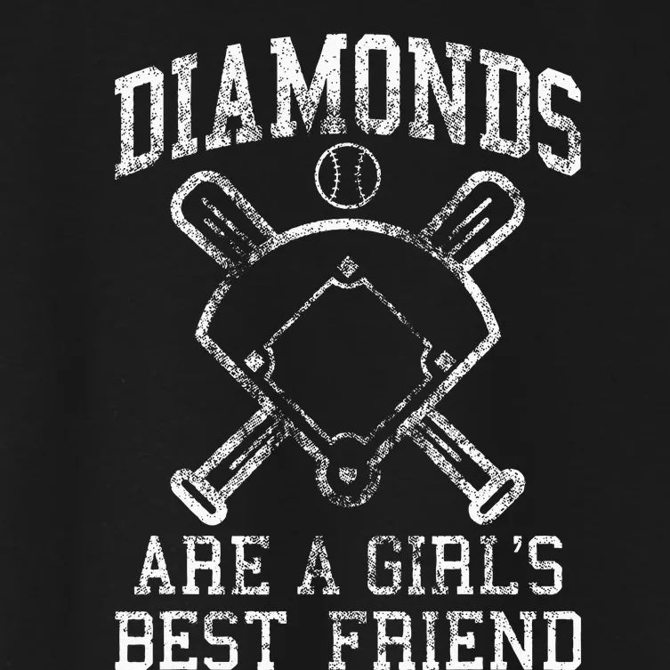 Baseball Tee Diamonds Are A Best Friend Baseball Women's Crop Top Tee