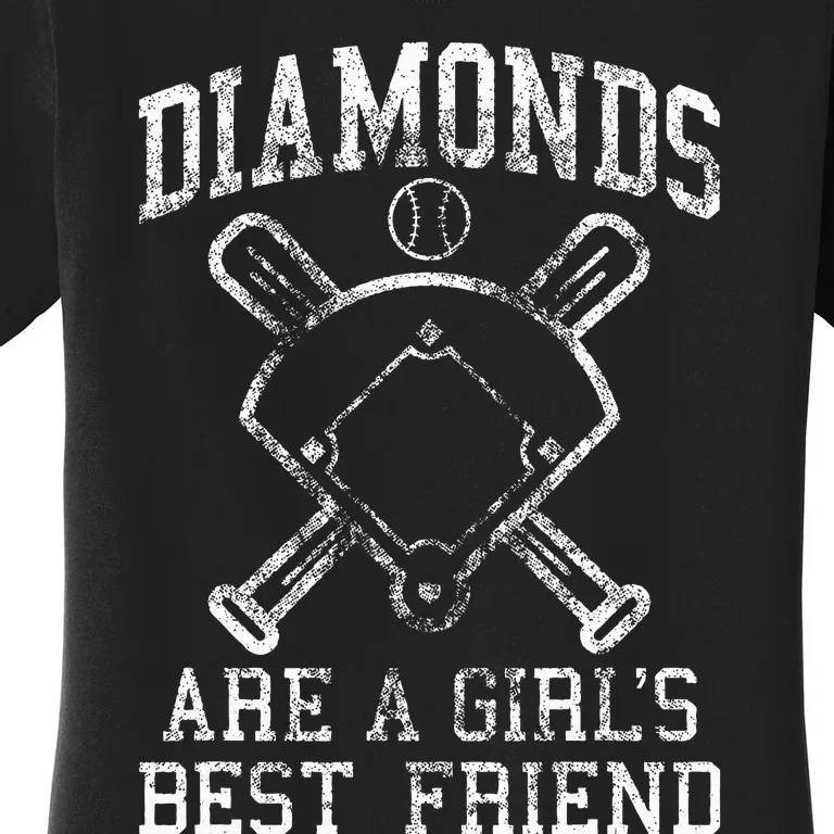 Baseball Tee Diamonds Are A Best Friend Baseball Women's T-Shirt