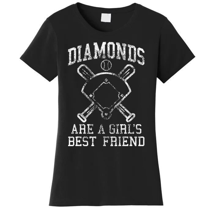 Baseball Tee Diamonds Are A Best Friend Baseball Women's T-Shirt