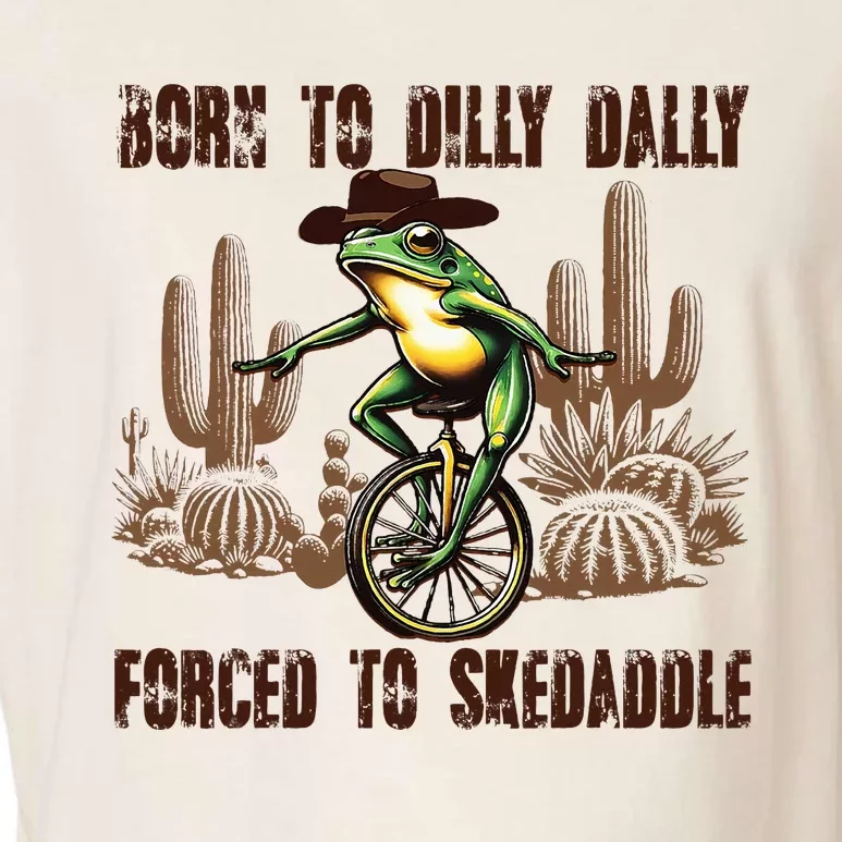 Born To Dilly Dally Forced To Skedaddle Frog Garment-Dyed Women's Muscle Tee