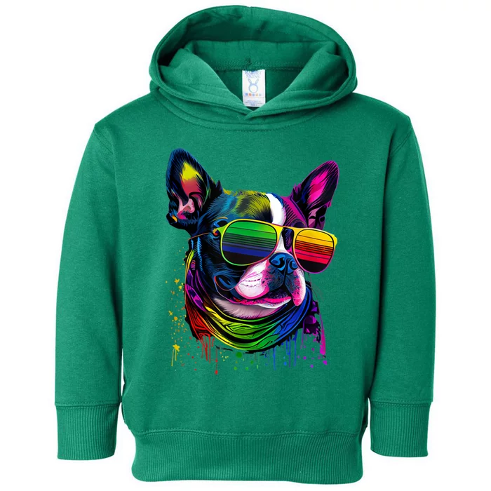 Boston Terrier Dog Mom & Dad Dog Lover Toddler Hoodie