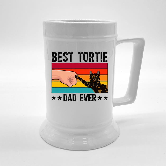 Best Tortie Dad Tortoiseshell Cat Owner Tortie Cat Lover Beer Stein