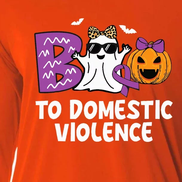 Boo To Domestic Violence Domestic Violence Awareness Cooling Performance Long Sleeve Crew