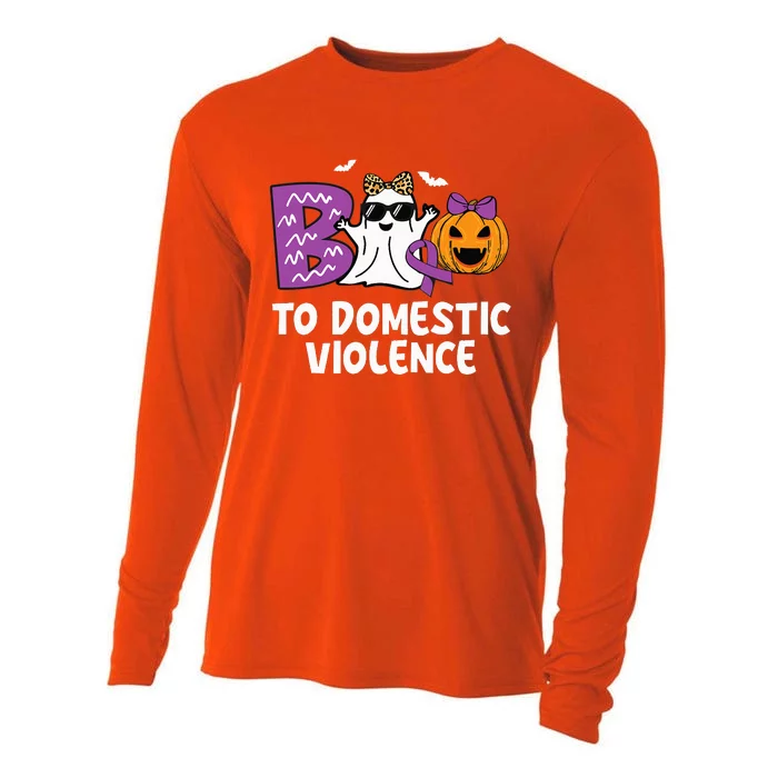 Boo To Domestic Violence Domestic Violence Awareness Cooling Performance Long Sleeve Crew