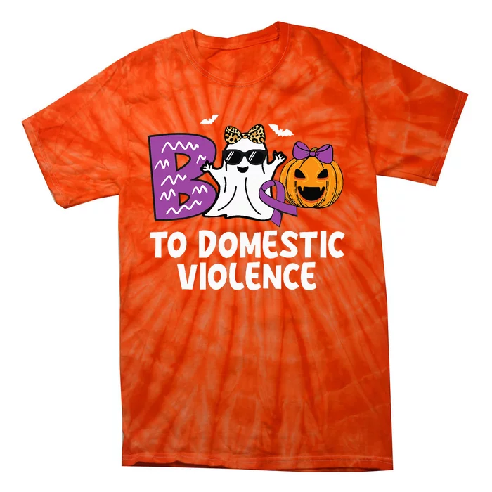 Boo To Domestic Violence Domestic Violence Awareness Tie-Dye T-Shirt