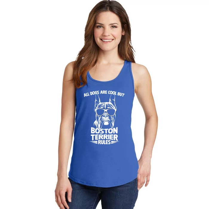 Boston Terrier Dog Rule Funny Cute Christmas Puppy Lover Gift Ladies Essential Tank