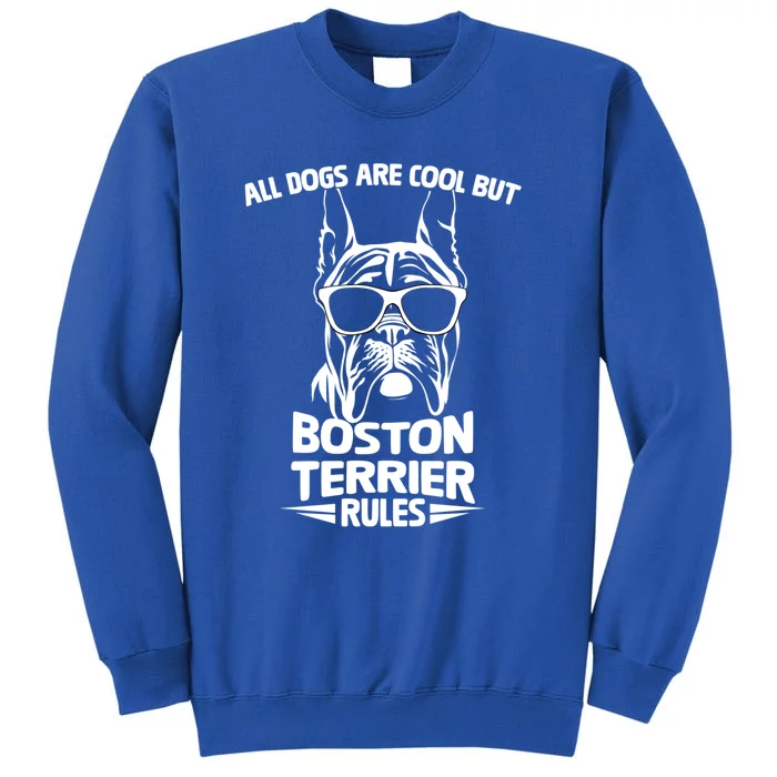 Boston Terrier Dog Rule Funny Cute Christmas Puppy Lover Gift Tall Sweatshirt