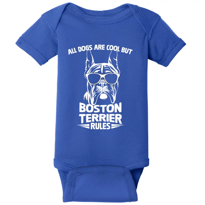 Boston Terrier Dog Rule Funny Cute Christmas Puppy Lover Gift Baby Bodysuit