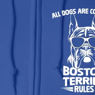 Boston Terrier Dog Rule Funny Cute Christmas Puppy Lover Gift Full Zip Hoodie