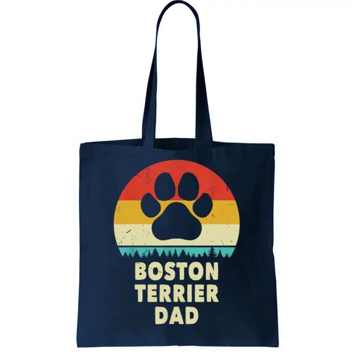 Boston Terrier Dad Funny Bostie Dog Vintage Gift Dad Tote Bag