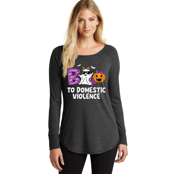 Boo To Domestic Violence Domestic Violence Awareness Women's Perfect Tri Tunic Long Sleeve Shirt