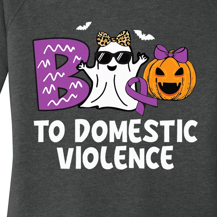 Boo To Domestic Violence Domestic Violence Awareness Women's Perfect Tri Tunic Long Sleeve Shirt