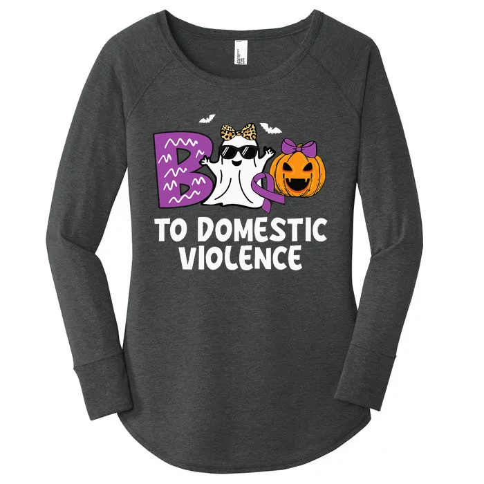 Boo To Domestic Violence Domestic Violence Awareness Women's Perfect Tri Tunic Long Sleeve Shirt