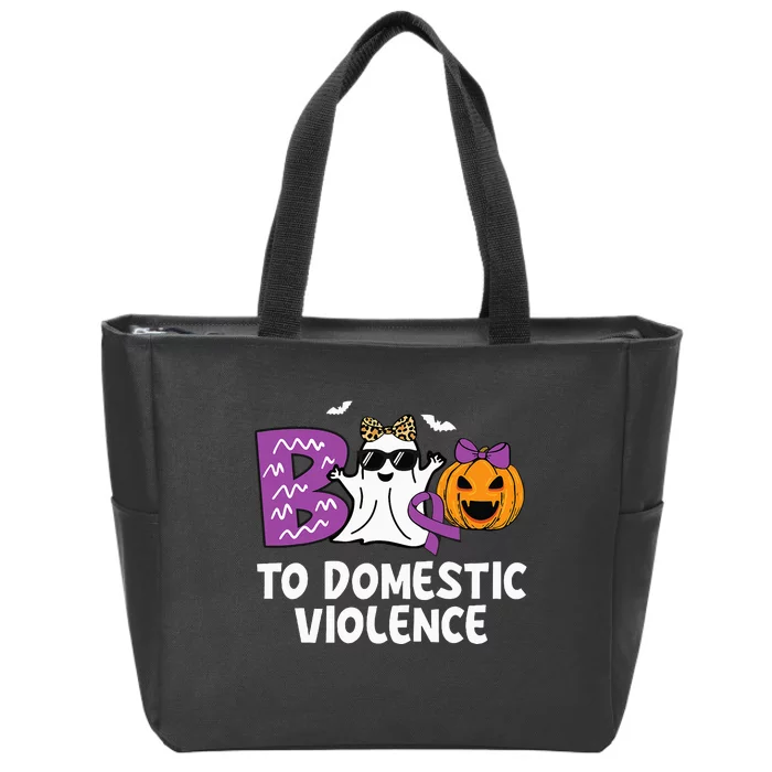 Boo To Domestic Violence Domestic Violence Awareness Zip Tote Bag