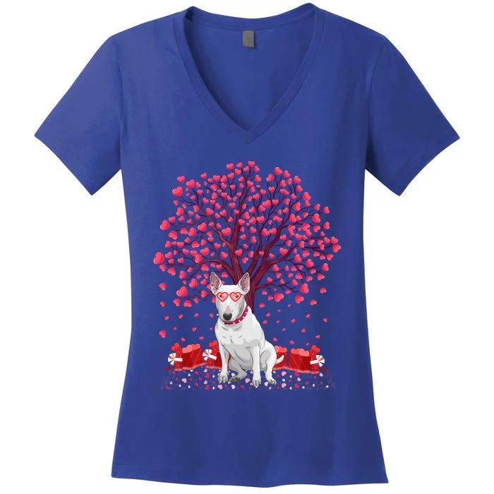 Bull Terrier Dog Lover Funny Bull Terrier Valentine's Day Gift Women's V-Neck T-Shirt