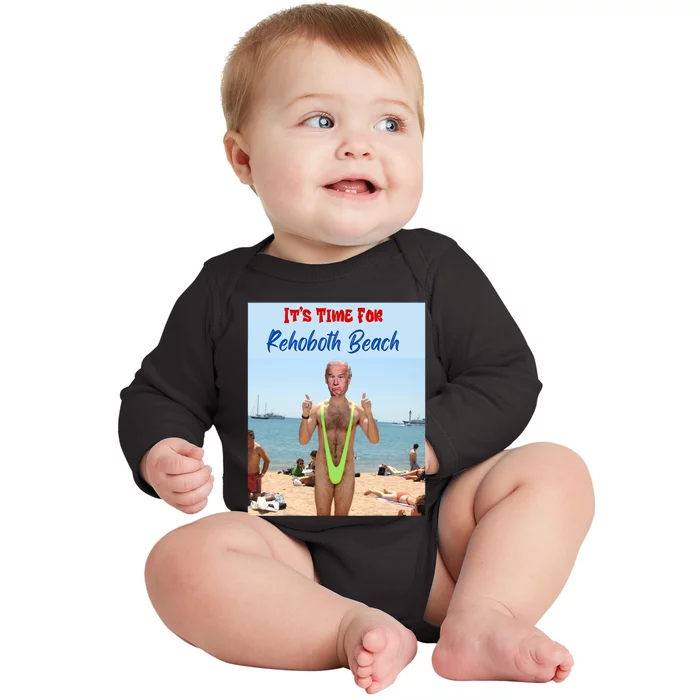 Biden Trump Debate 2024 Result It Is Time For Rehobeth Beach Baby Long Sleeve Bodysuit