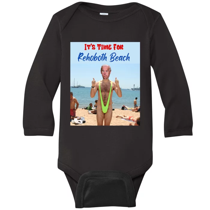 Biden Trump Debate 2024 Result It Is Time For Rehobeth Beach Baby Long Sleeve Bodysuit