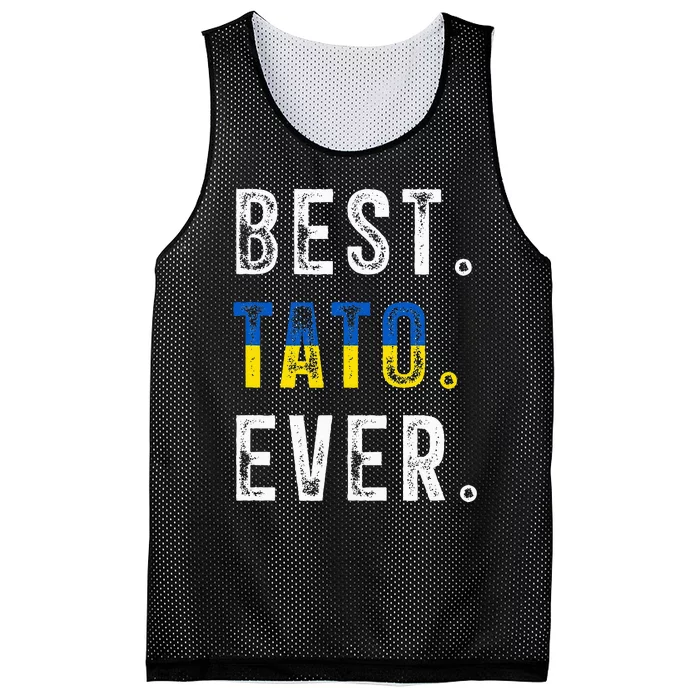 Best Tato Ever Ukrainian Father Dad Mesh Reversible Basketball Jersey Tank