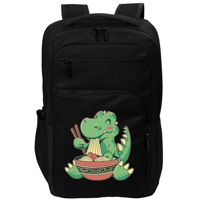 Baby Trex Eating Ramen Noodles Impact Tech Backpack