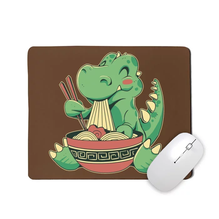 Baby Trex Eating Ramen Noodles Mousepad