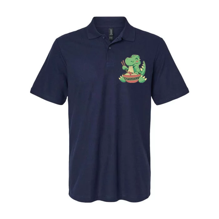 Baby Trex Eating Ramen Noodles Softstyle Adult Sport Polo