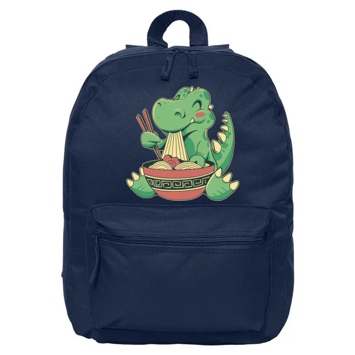 Baby Trex Eating Ramen Noodles 16 in Basic Backpack