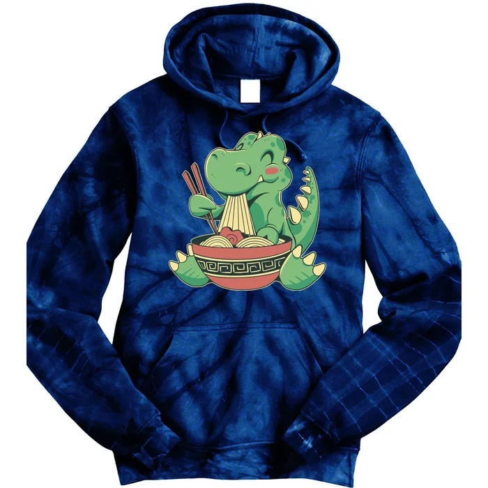 Baby Trex Eating Ramen Noodles Tie Dye Hoodie