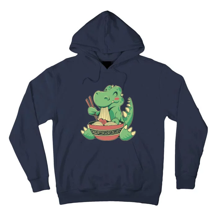 Baby Trex Eating Ramen Noodles Tall Hoodie