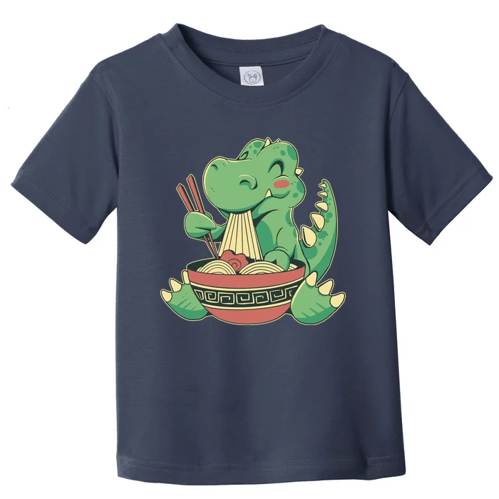 Baby Trex Eating Ramen Noodles Toddler T-Shirt