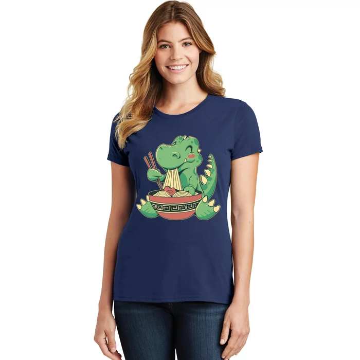 Baby Trex Eating Ramen Noodles Women's T-Shirt