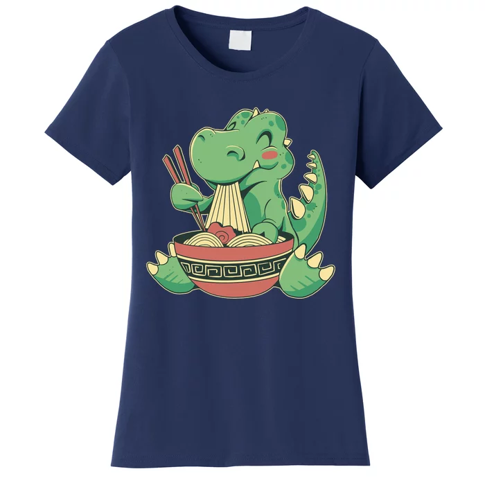 Baby Trex Eating Ramen Noodles Women's T-Shirt