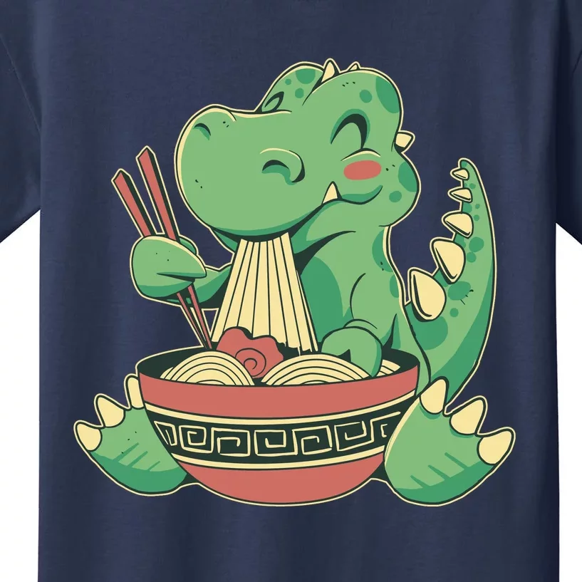 Baby Trex Eating Ramen Noodles Kids T-Shirt