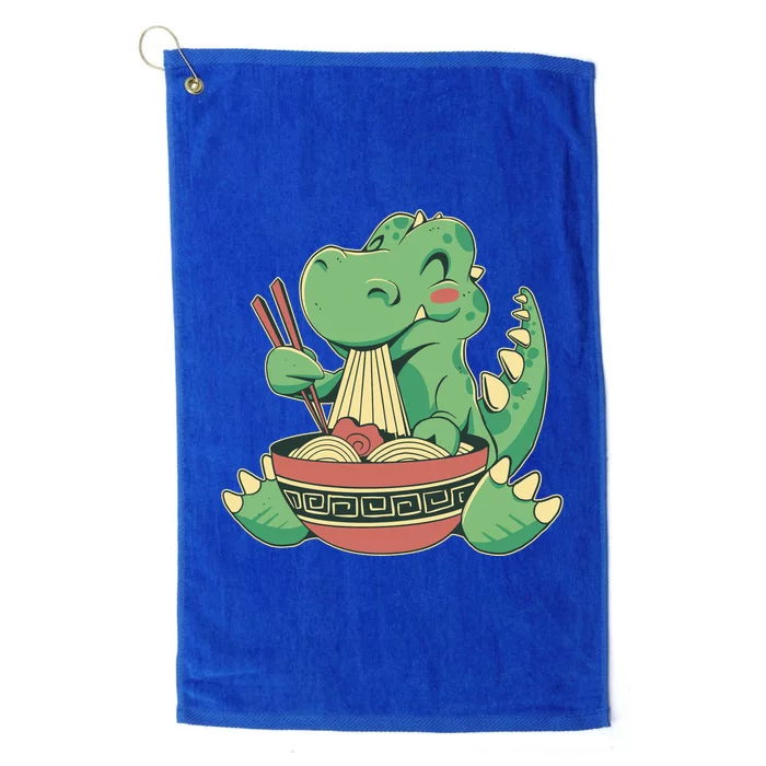 Baby Trex Eating Ramen Noodles Platinum Collection Golf Towel