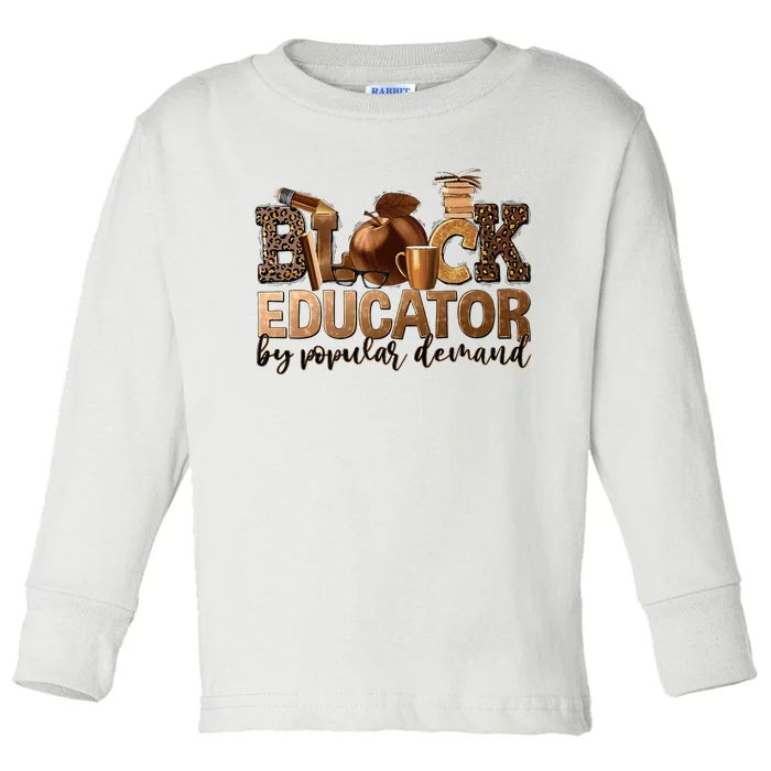 Black Teacher Educator African American Professor Ta School Toddler Long Sleeve Shirt