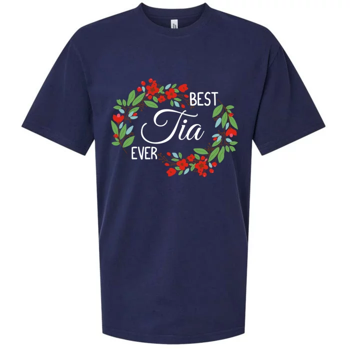 Best Tia Ever Cute Auntie Appreciation Flowers Cute Gift Sueded Cloud Jersey T-Shirt