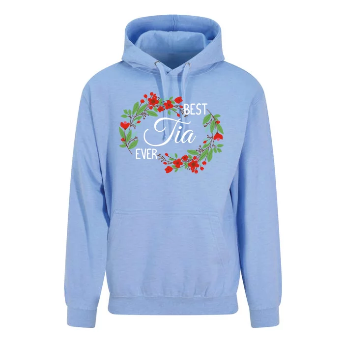 Best Tia Ever Cute Auntie Appreciation Flowers Cute Gift Unisex Surf Hoodie