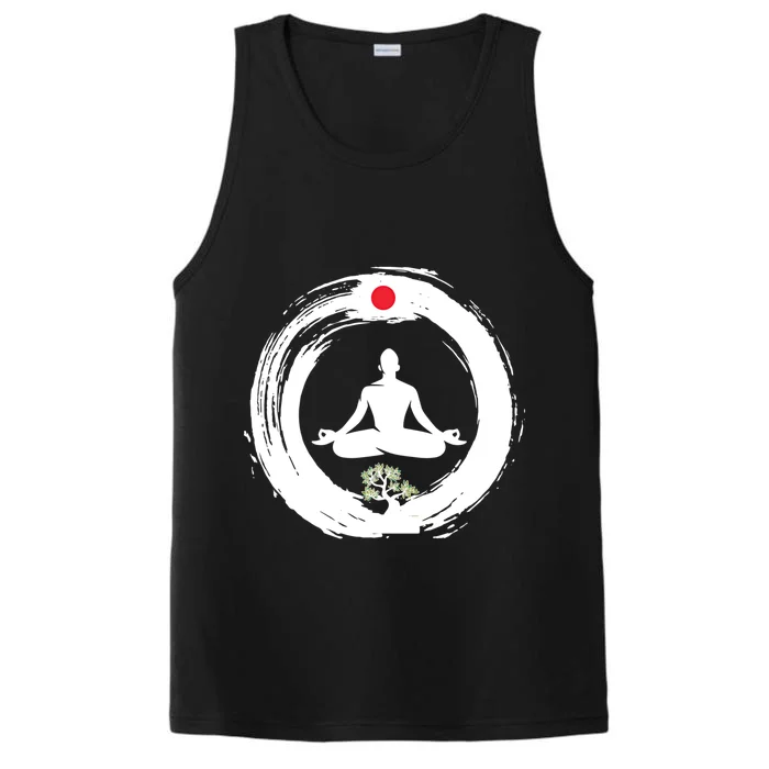 Bonsai Tree Enso Circle Zen Buddhist Japan Flag Meditation Gift Performance Tank