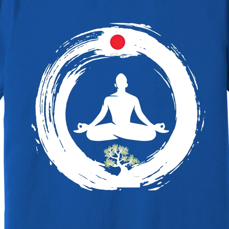 Bonsai Tree Enso Circle Zen Buddhist Japan Flag Meditation Gift Premium T-Shirt