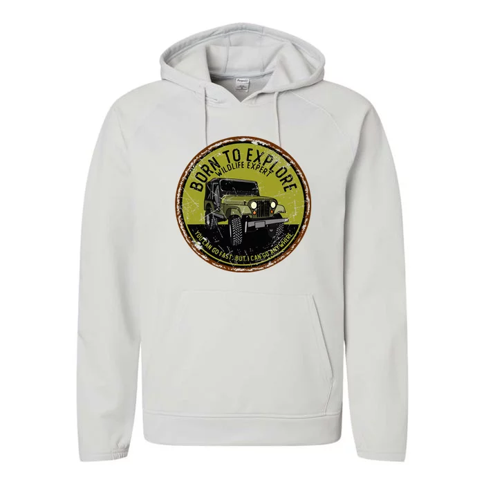 Born To Explore Off Roading Offroad 4x4 Suv Performance Fleece Hoodie