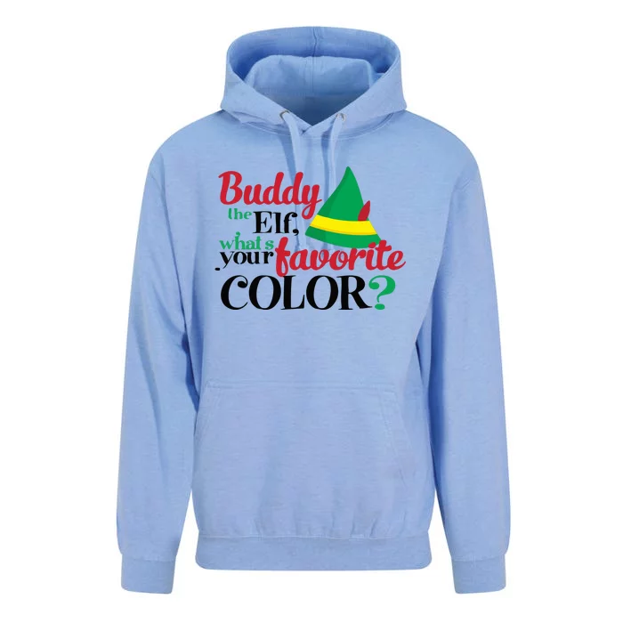 Buddy The Elf What's Your Favorite Color Cute Christmas Gift Quote Unisex Surf Hoodie