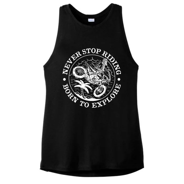 Born To Explore Motorcycle Ladies Tri-Blend Wicking Tank