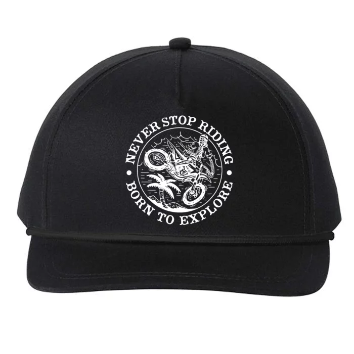 Born To Explore Motorcycle Snapback Five-Panel Rope Hat