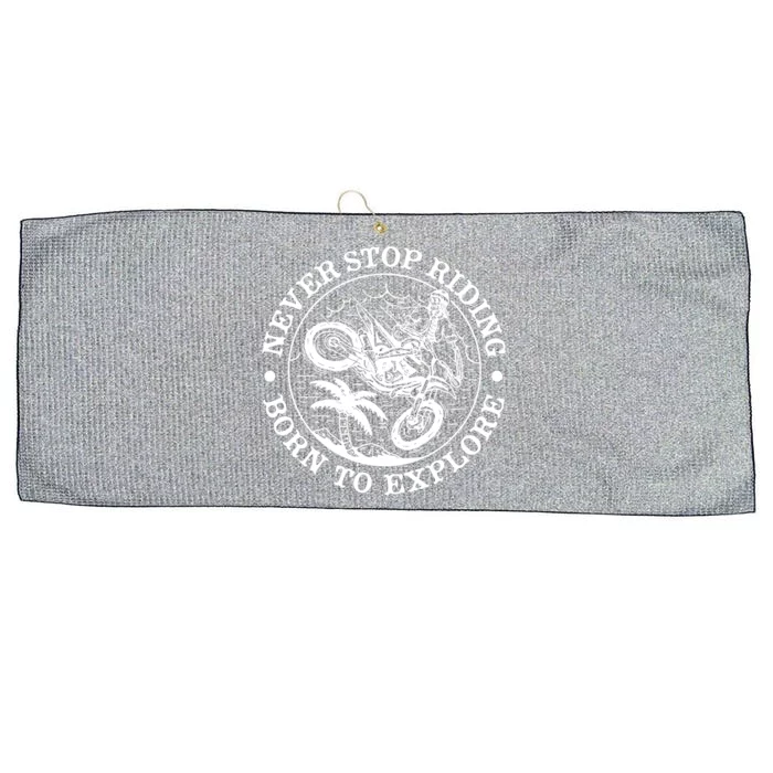 Born To Explore Motorcycle Large Microfiber Waffle Golf Towel